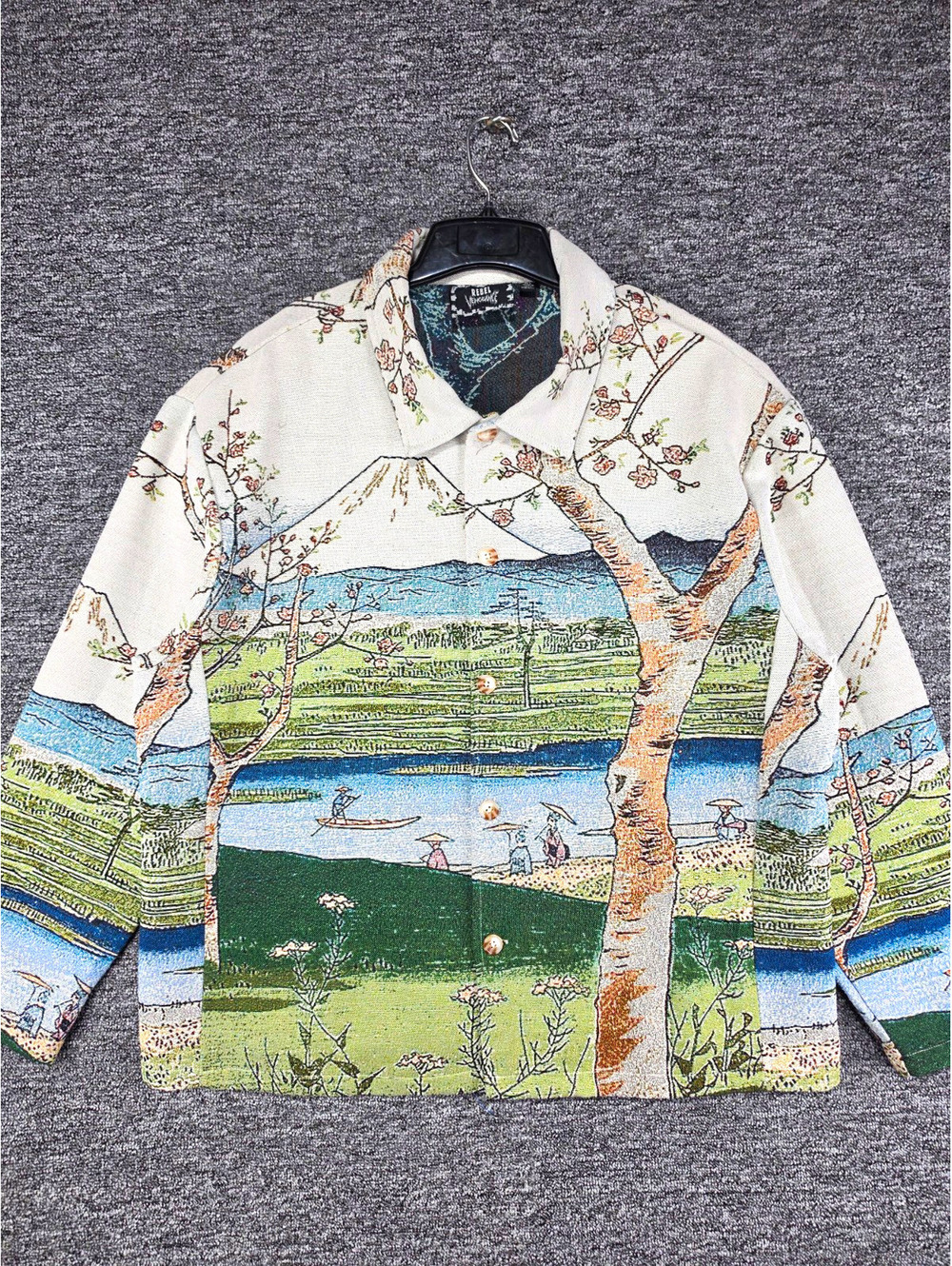 Rebel Vengeance Men's XL Multicolor Scenic Graphic Print Long Sleeve Button-Up